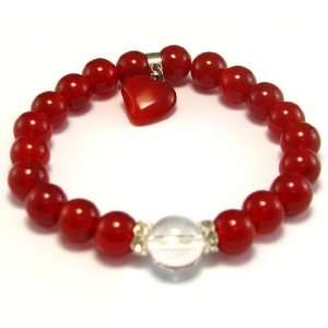  Natural Red Agate Crystal Bracelet   10 mm: Everything 