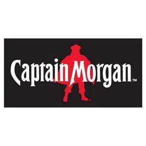   Licensed Captain Morgan Logo Black Beach Cotton Towel: Home & Kitchen