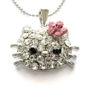  Kitty Swarovski Crystal Flower Necklace Pendant 