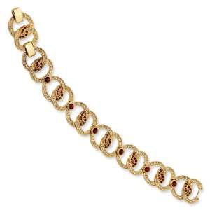  Gold plated Swar Crystal Red 7.25inch With 1In ext Link 