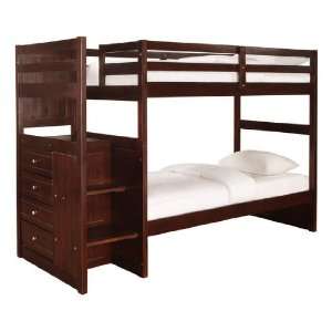   Ranch Cappuccino Chest Step Bunk Bed Bunk Bed: Furniture & Decor