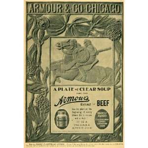  1900 Ad Armour & Co. Extract of Beef Soup Horse Rider 