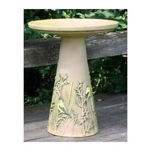  Goldfinch Birdbath Set w Glazed Interior