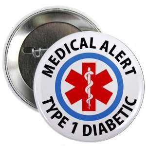  DIABETIC Medical Alert 2.25 Pinback Button Badge 