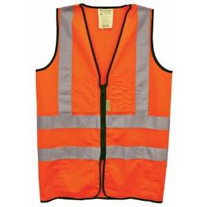  Surveyors ANSI Class 2 Orange Vest with Zipper SZ XL: Home 