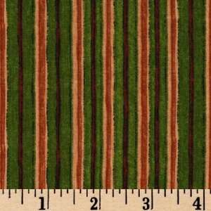  44 Wide Harvest Moon Stripe Green Fabric By The Yard 
