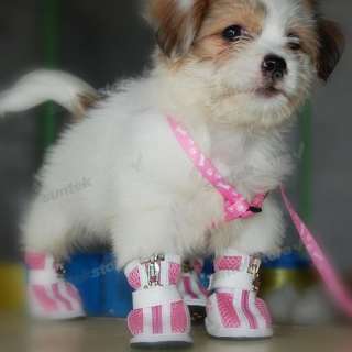 Dog Puppy Doggy Stripes Sporty Boots Pet Shoes Clothes  