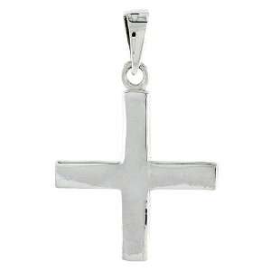   Sterling Silver High Polished Greek Cross, 1 1/8 (28mm) tall: Jewelry