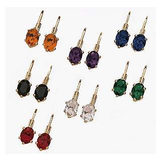  7 Pair Color Crystal Latchback Earring Set    clip 