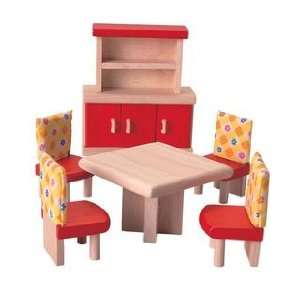   Dining Room Furniture Dollhouse Furniture by Plan Toys: Toys & Games