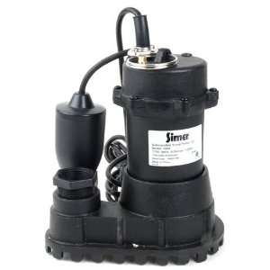  Simer Cast Iron Sump Pump, 1/3 Hp