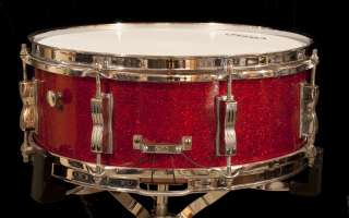 Vintage Ludwig Buddy Rich Super Classic Snare Drum Red Sparkle 