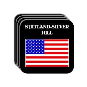 US Flag   Suitland Silver Hill, Maryland (MD) Set of 4 Mini Mousepad 