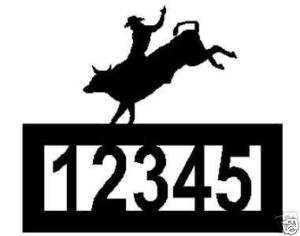 Custom Bull Riding Cowboy Rodeo ADDRESS Sign Steel  