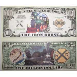  Set of 10 Bills The Iron Horse Million Dollar Bill Toys & Games