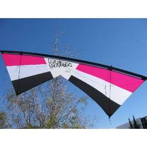   Line Stunt Kite Raspbery White Black Made in the USA: Toys & Games