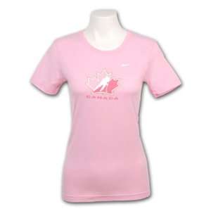  Team Canada Womens IIHF Federation T Shirt (Pink) Sports 