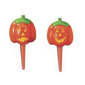  Jack o Lanter 3D Pumpkin Cupcake Picks   Set of 12: Home 