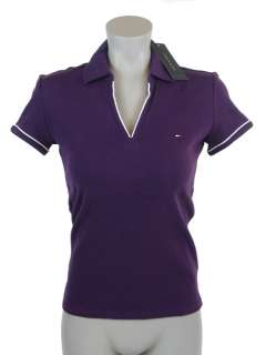   HILFIGER WOMENS REGULAR FIT SOLID COLOR BUTTONLESS POLO SHIRT  