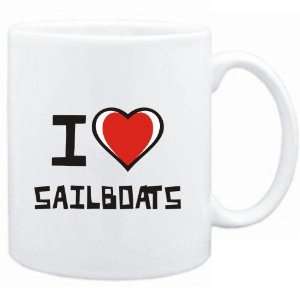  Mug White I love Sailboats  Hobbies: Sports & Outdoors