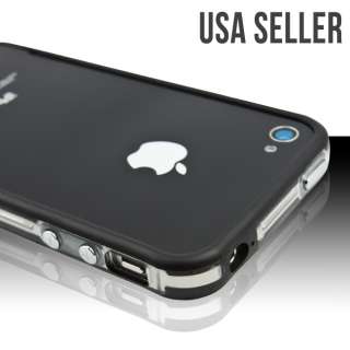 new iphone 4 4s case black bumper clear side buy it now price $ 4 95 