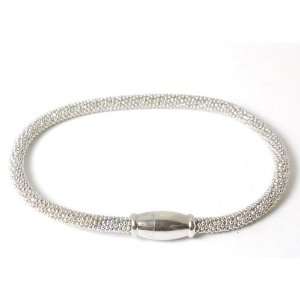  925 Silver Rhodium Mesh Bangle By TOC Jewelry