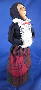 Byers Choice 1988 88 Caroler Lady Vintage Muff Plaid Skirt Signed in 