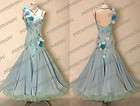 NEW BABY BLUE GEORGETTE BALLROOM COMPETITION DRESS SIZES US 4