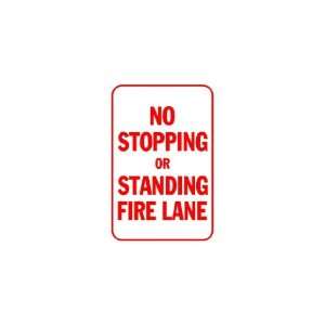  3x6 Vinyl Banner   No Stopping or Standing Fire Lane 