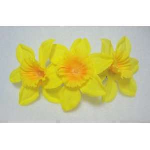    NEW Bright Yellow Daffodil Hair Flower Clip, Limited.: Beauty