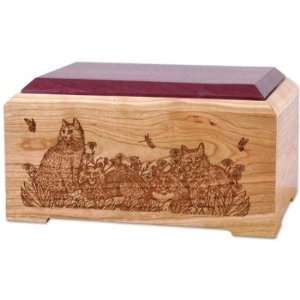  Cat Lovers Purple Rose Wood Urn: Patio, Lawn & Garden