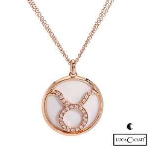 Luca Carati 18K Rose Gold 22.5 CTW Agate and 0.54 CTW Color H VVS2 VS1 