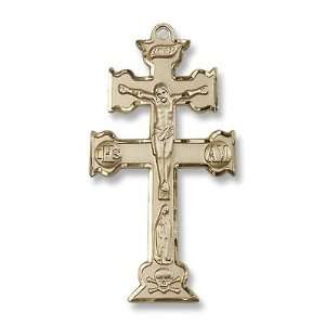  14kt Gold Caravaca Crucifix Medal: Jewelry