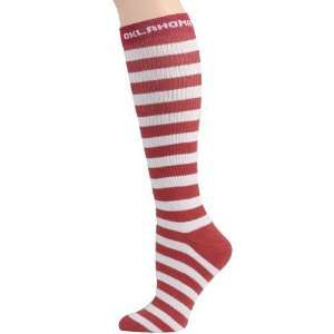   Ladies Crimson White Striped Knee High Socks: Sports & Outdoors