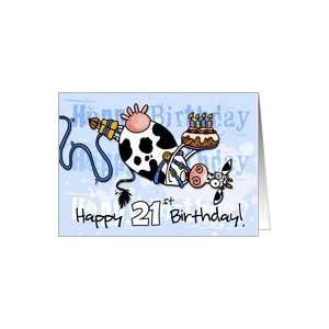  Bungee Cow Birthday   21 years old Card: Toys & Games