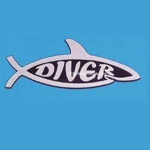  Trident Shark Diver Stick On Emblem: Sports & Outdoors