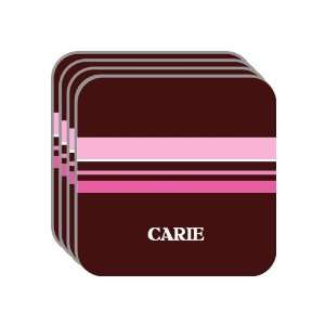 Personal Name Gift   CARIE Set of 4 Mini Mousepad Coasters (pink 
