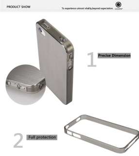 GGMM New Stainless Steel Metal Back Hard Case + 2 PC Frame for Apple 