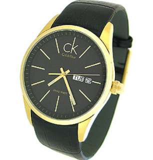 CALVIN KLEIN DAY AND DATE LEATHER MENS WATCH K2213502  