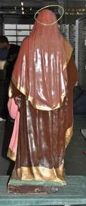   SPANISH CHURCH RELIGIOUS STATUE OF ST. ANNE WITH GLASS EYES.SO5  