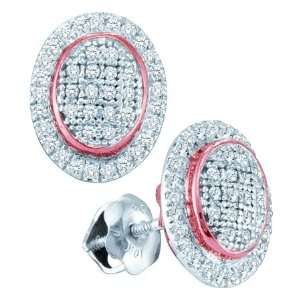   Earrings With 0.25 Carat Diamonds And Rose Colored Highlight. Jewelry