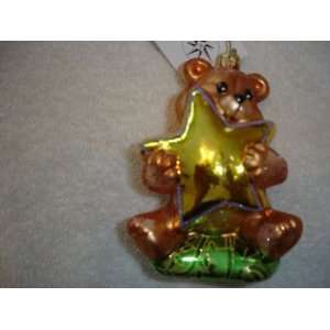   Christopher Radko Christmas Ornament Teddy Starshine Home & Kitchen