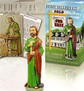 St Joseph in Color Home Seller Sales Kit 4 Statue Card  