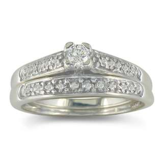 Carat Genuine Diamond Bridal Set in Sterling Silver  