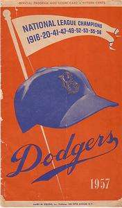 1957 Brooklyn Dodgers Program & Score Card 24 Pages  
