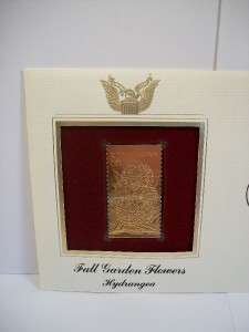 1995 Fall Garden Flowers Hydrangea FDC 22K Gold Stamp  