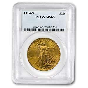  1914 S $20 St. Gaudens Gold Double Eagle MS 65 PCGS: Toys 