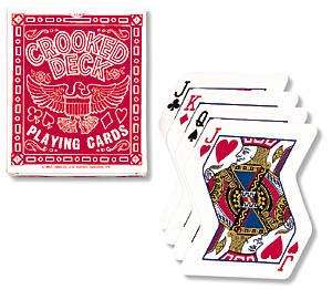 CROOKED DECK Playing Cards Red Cool Gag Magic Tricks  