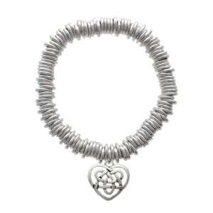 Silver Celtic Knot Heart Silver Plated Charm Links Bracelet [Jewelry]