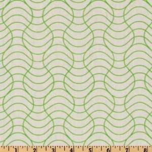  54 Wide I Heart Linen Blend Squiggle Green Fabric By The 